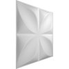 Ekena Millwork Helene EnduraWall Decorative 3D Wall Panel, White, 11 7/8"W x 11 7/8"H WP12X12HEWH